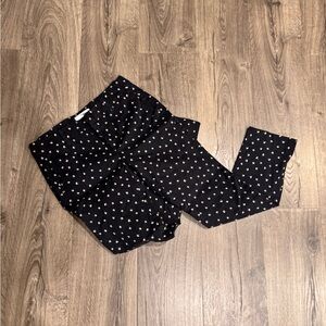 Mango Navy and White Floral Print Pants